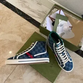 Gucci Rhyton Azul Marino GG Monogram Zapatillas Lifestyle de Alto