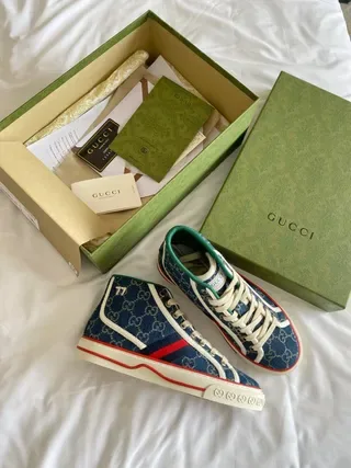 Gucci Rhyton Bleu Marine GG Monogram Baskets Lifestyle Hautes 9