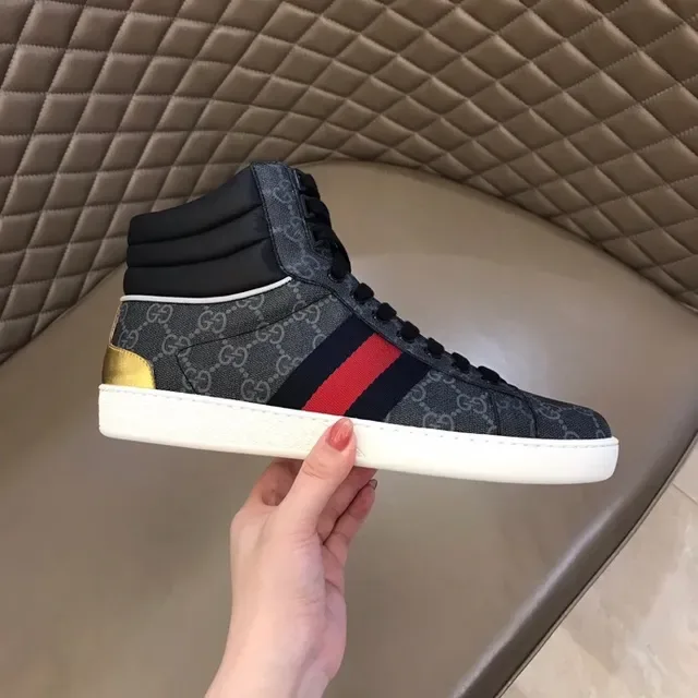 Gucci Screener काला धूसर लाल हरा सुनहरा जीवनशैली स्नीकर 6