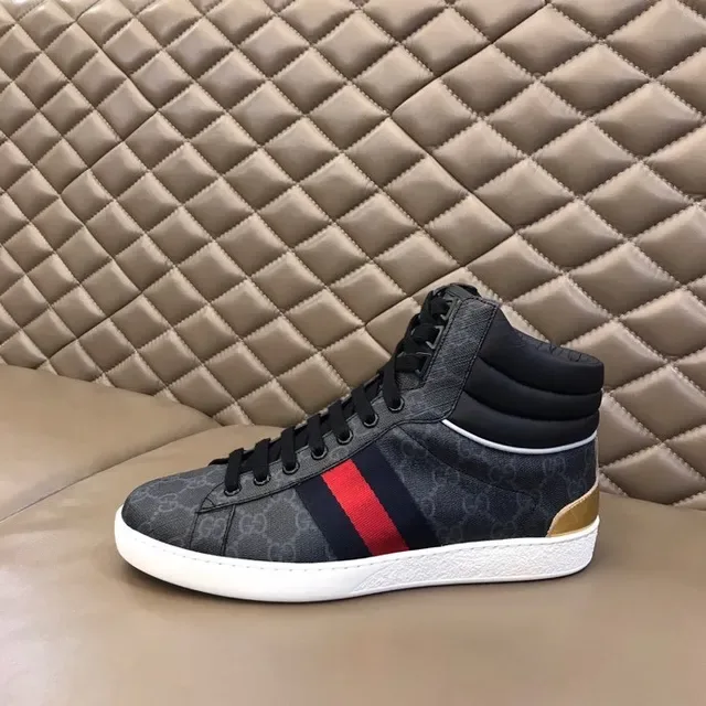 Gucci Screener काला धूसर लाल हरा सुनहरा जीवनशैली स्नीकर 7