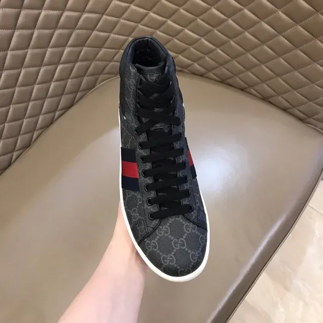Gucci Screener काला धूसर लाल हरा सुनहरा जीवनशैली स्नीकर 9