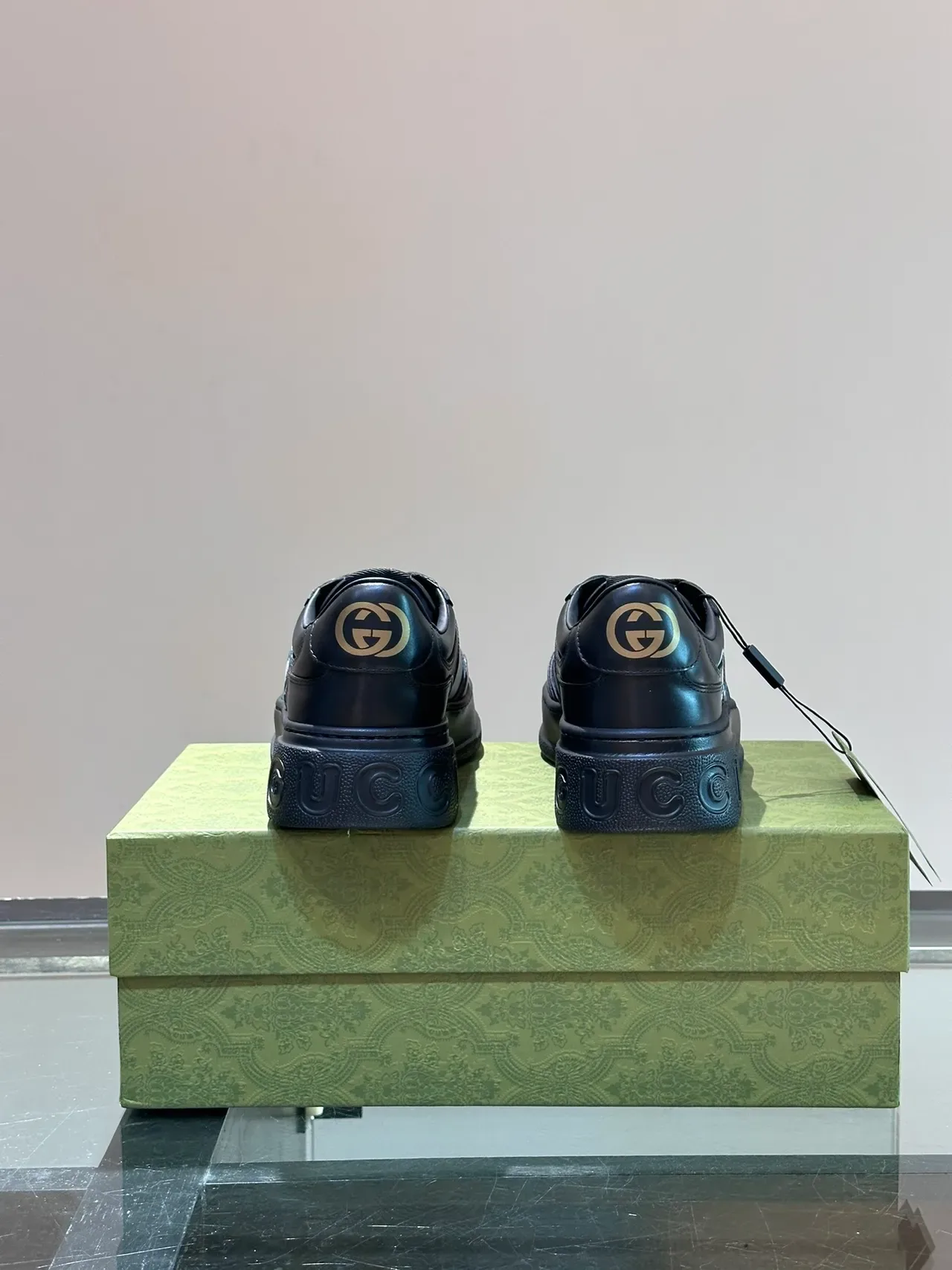 Gucci Screener Chaussures Lifestyle en Cuir Noir Logo-Band 3