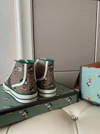 Gucci Screener Monogram Canvas verde rojo Web zapatillas lifestyle de alto 4