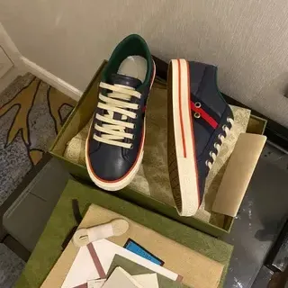 Gucci Screener Zapatillas Lifestyle Azul Marino y Verde Web