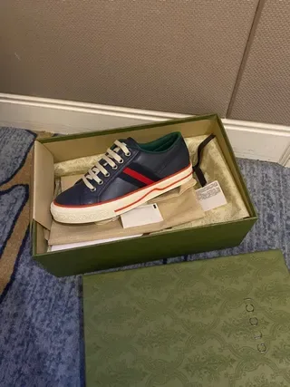 Gucci Screener Chaussures lifestyle bleu marine et vert Web 3
