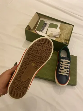 Gucci Screener Chaussures lifestyle bleu marine et vert Web 5