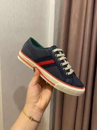 Gucci Screener Chaussures lifestyle bleu marine et vert Web 8