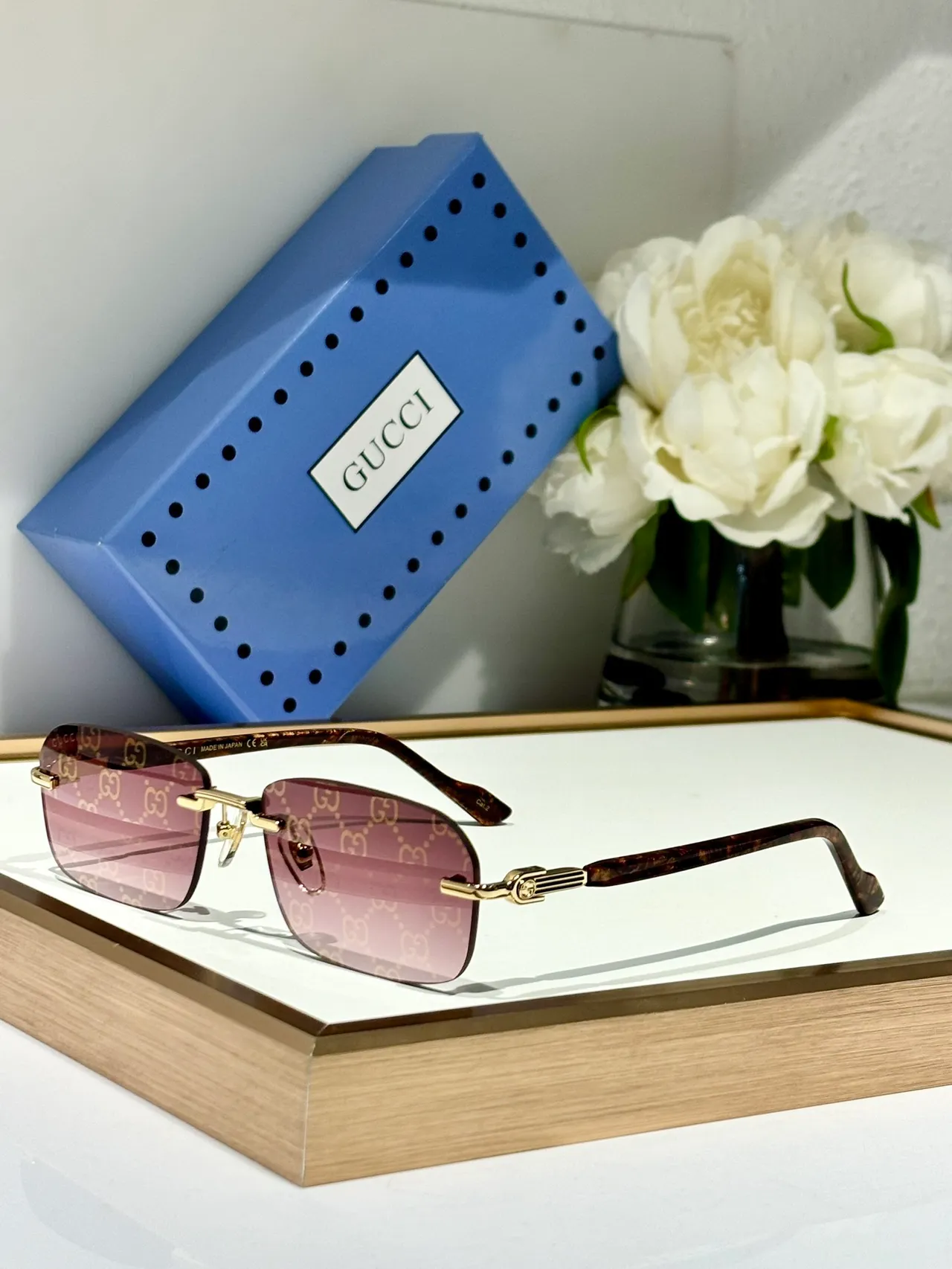 Gucci Screener Rimless Brown Gradient Sunglasses 8
