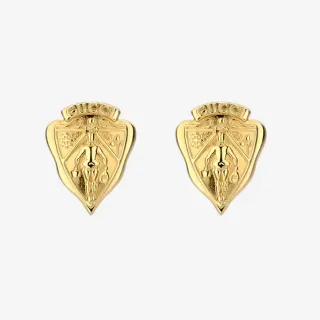 Gucci أقراط Shield Crest ذهبي