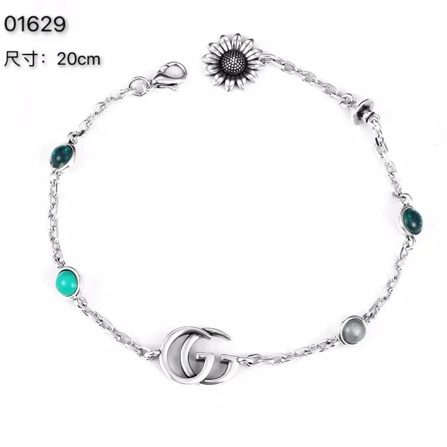 Gucci Silver Blue Chain Interlocking G Clasp Bracelet 2