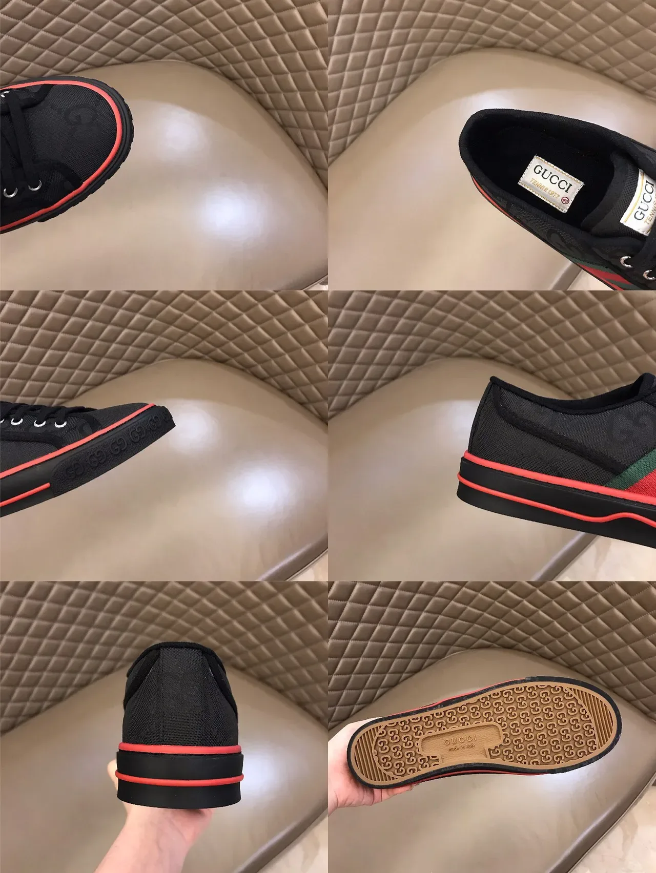 Gucci Tennis 1977 Negro Verde Rojo Rosa Zapatillas Lifestyle 3