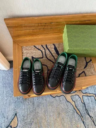 Gucci Tennis 1977 Preto Verde Vermelho Rayas Web Tênis Lifestyle 3