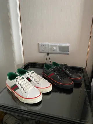 Gucci Tennis 1977 Preto Verde Vermelho Rayas Web Tênis Lifestyle 9