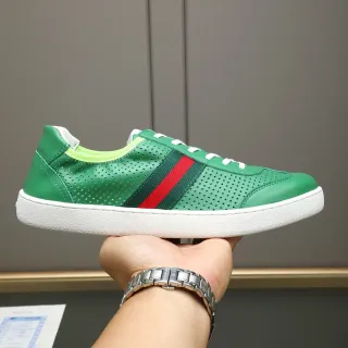 Gucci Tennis 1977 Verde Rojo Web Cuero Perforado Lifestyle Sneaker