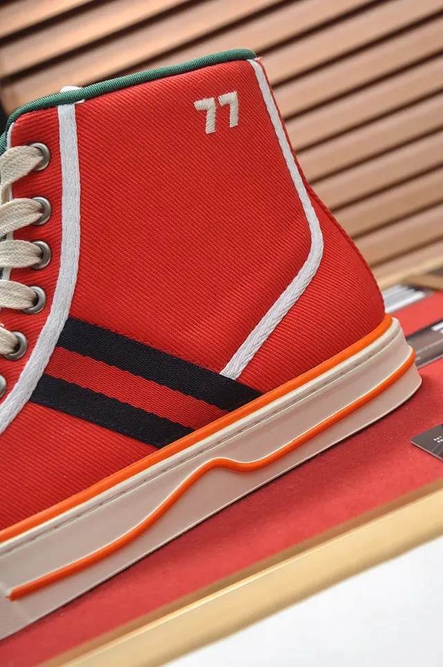 Gucci Tennis 1977 Lona Rojo Negro Blanco Naranja Sneakers Lifestyle 2