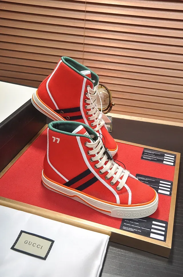 Gucci Tennis 1977 Lona Rojo Negro Blanco Naranja Sneakers Lifestyle 5