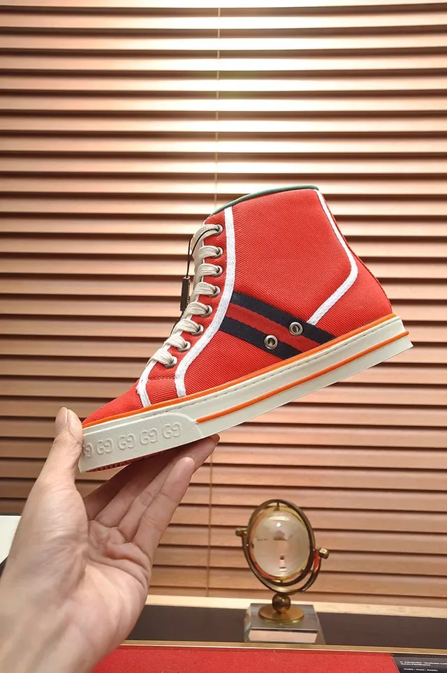 Gucci Tennis 1977 Lona Rojo Negro Blanco Naranja Sneakers Lifestyle 6