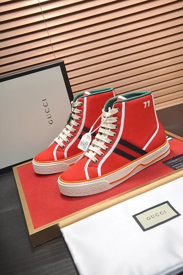Gucci Tennis 1977 Lona Rojo Negro Blanco Naranja Sneakers Lifestyle 7