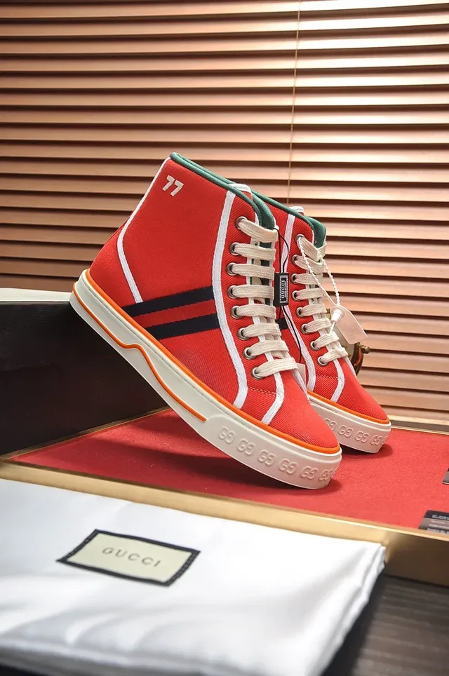 Gucci Tennis 1977 Lona Rojo Negro Blanco Naranja Sneakers Lifestyle 8