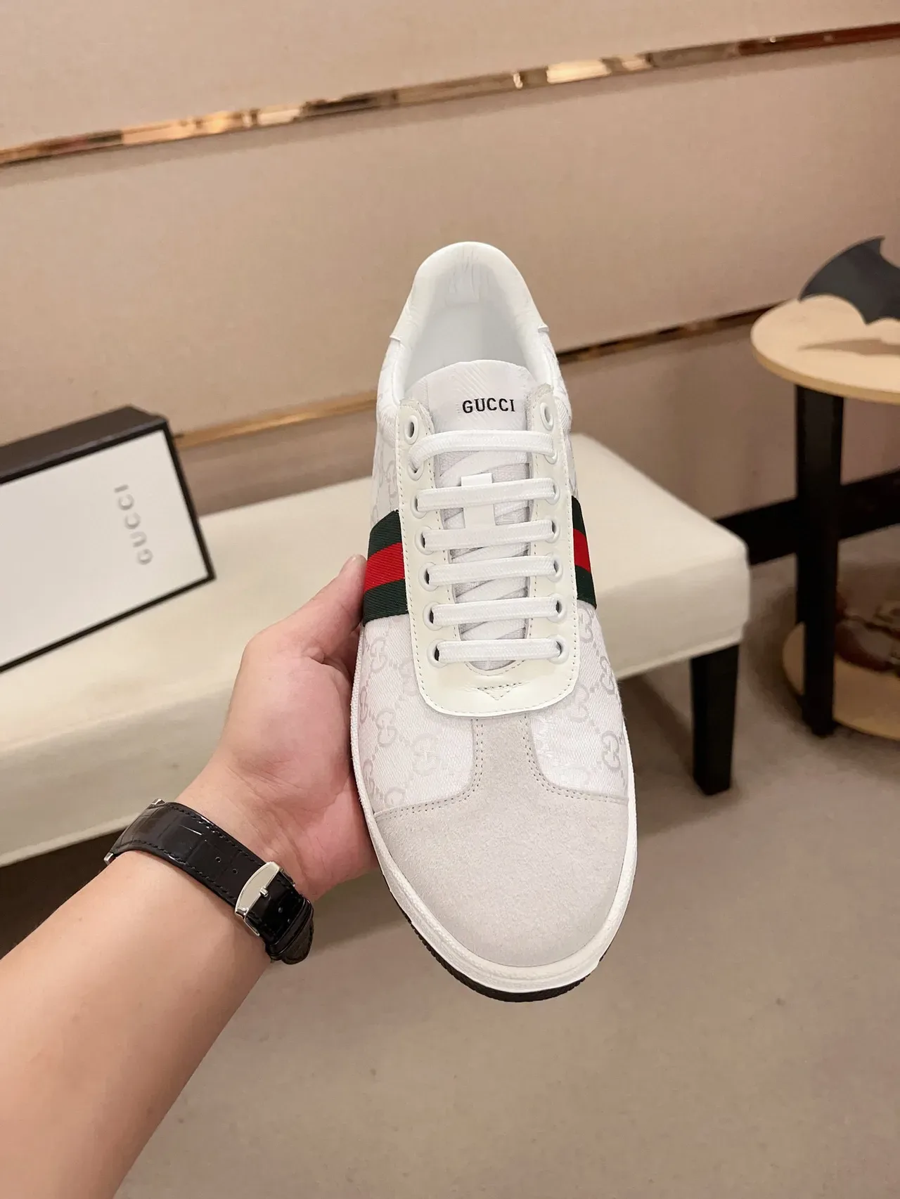 Gucci Tennis 1977 Blancas GG Jacquard Web Stripe Zapatillas Lifestyle 2