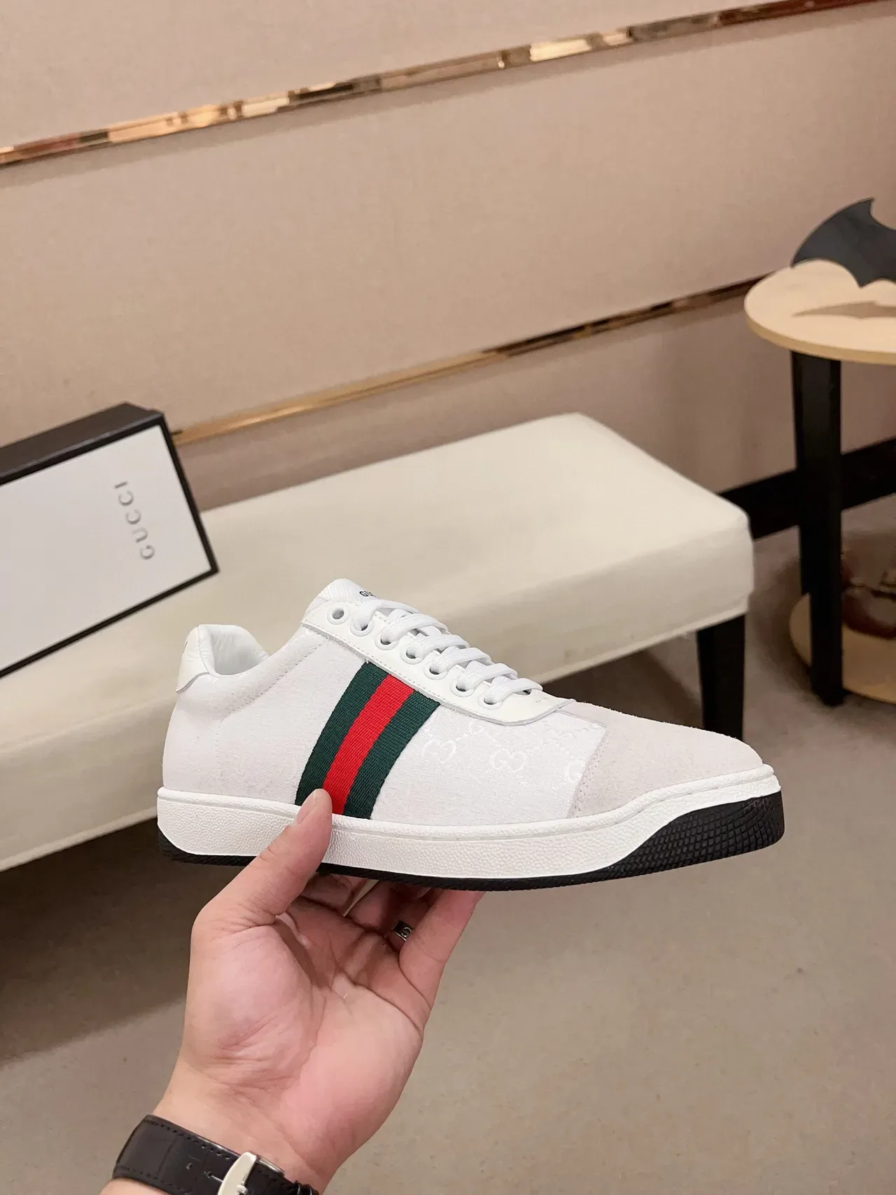 Gucci Tennis 1977 Blancas GG Jacquard Web Stripe Zapatillas Lifestyle 5