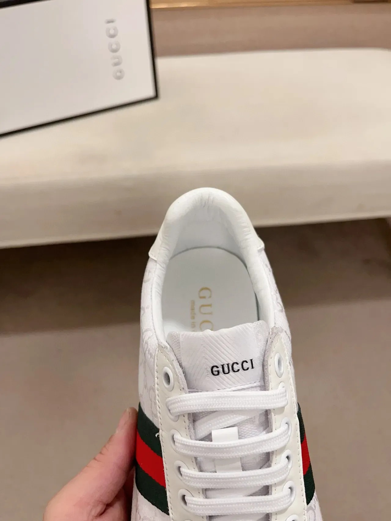 Gucci Tennis 1977 Blancas GG Jacquard Web Stripe Zapatillas Lifestyle 6