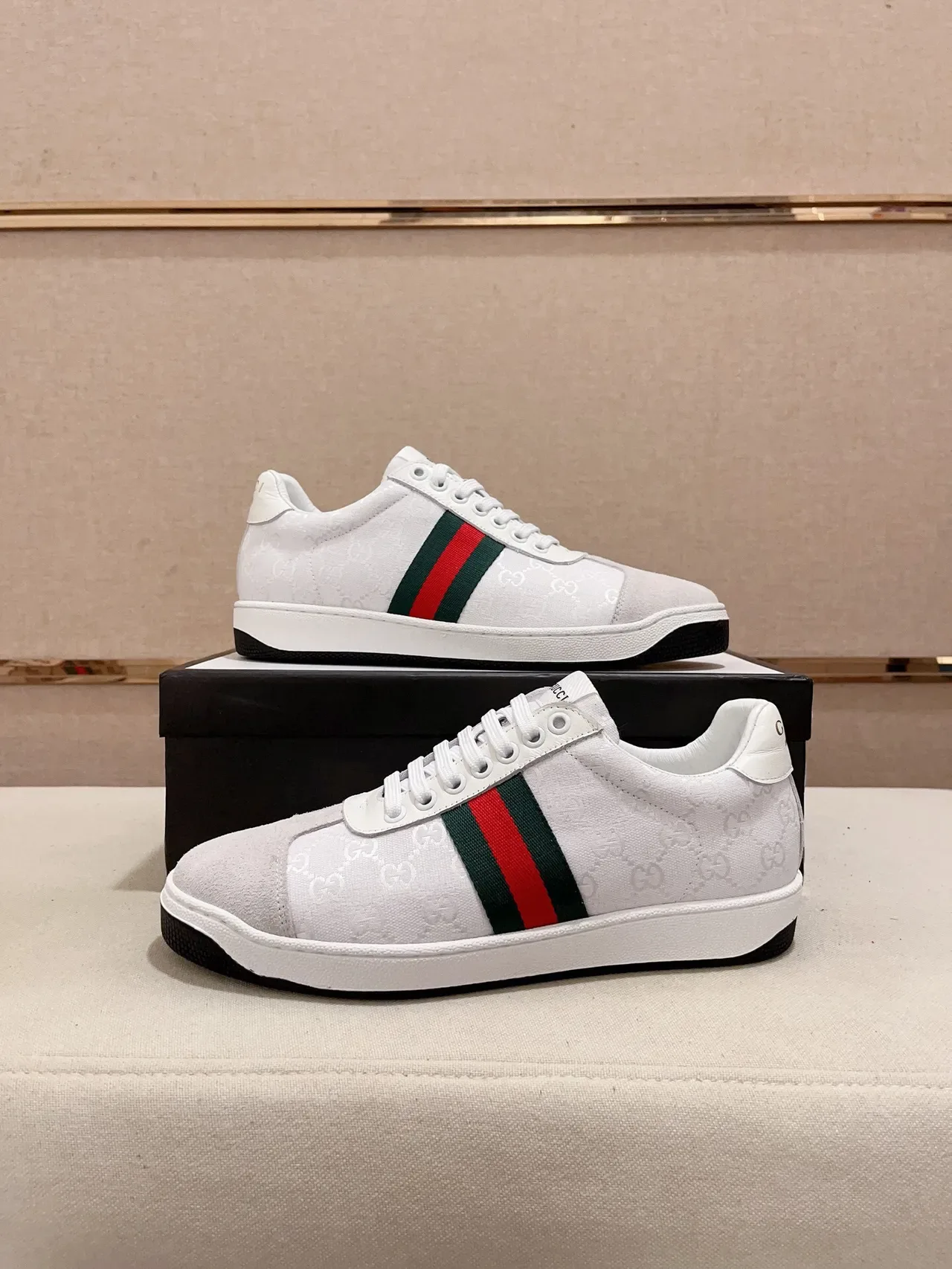 Gucci Tennis 1977 Blancas GG Jacquard Web Stripe Zapatillas Lifestyle 7