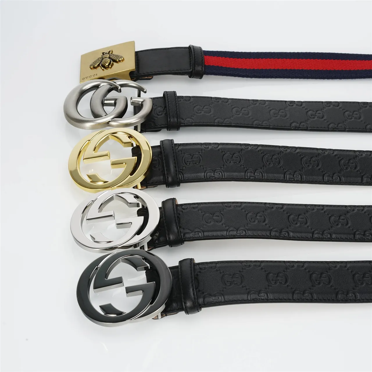 Gucci Cinto Web Navy Red Alça Trançada Listra Cinto Lona 2
