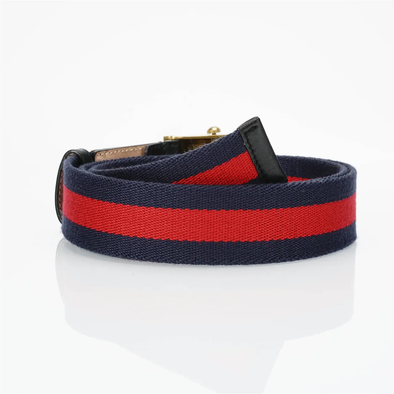 Gucci Cinto Web Navy Red Alça Trançada Listra Cinto Lona 3