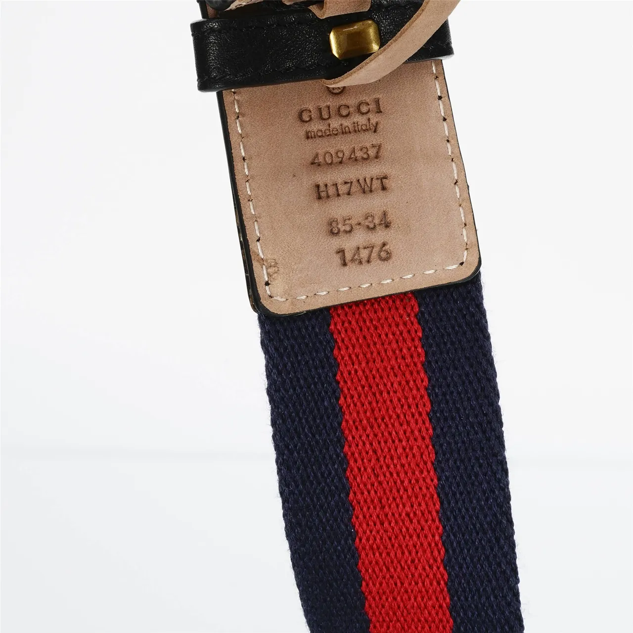 Gucci Cinto Web Navy Red Alça Trançada Listra Cinto Lona 8