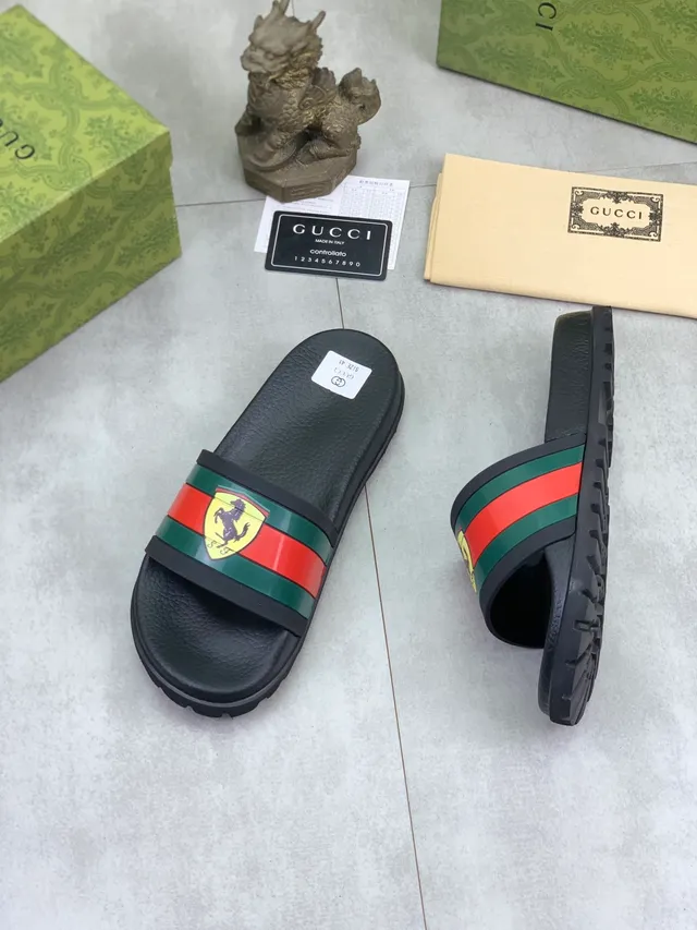 Gucci x Scuderia Ferrari Web Stripe Slide Slipper 4