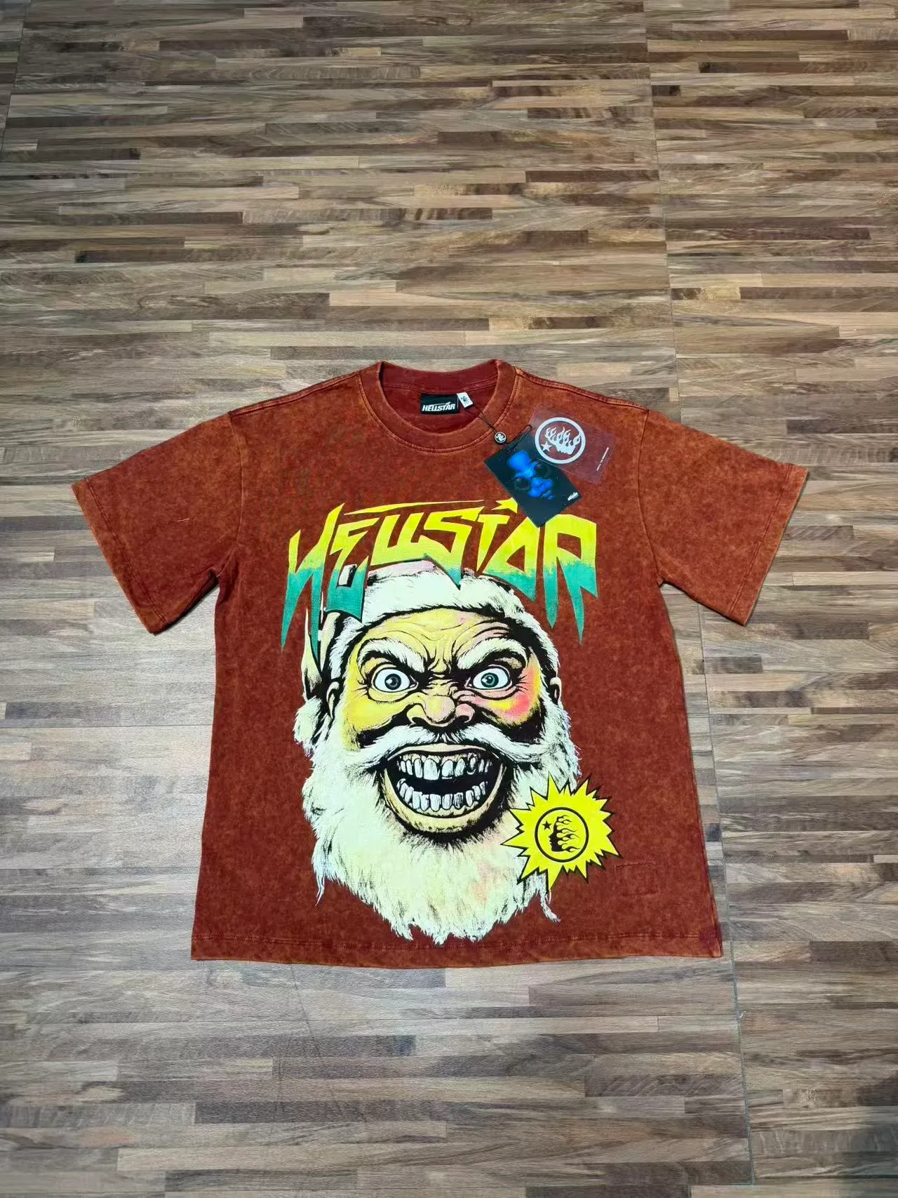 Hellstar एसिड वॉश ग्राफिक प्रिंट दो तरफा टी-शर्ट 6