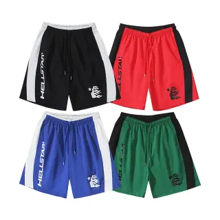 Hellstar Black White Elastic Waistband Side Stripe Paneling Shorts