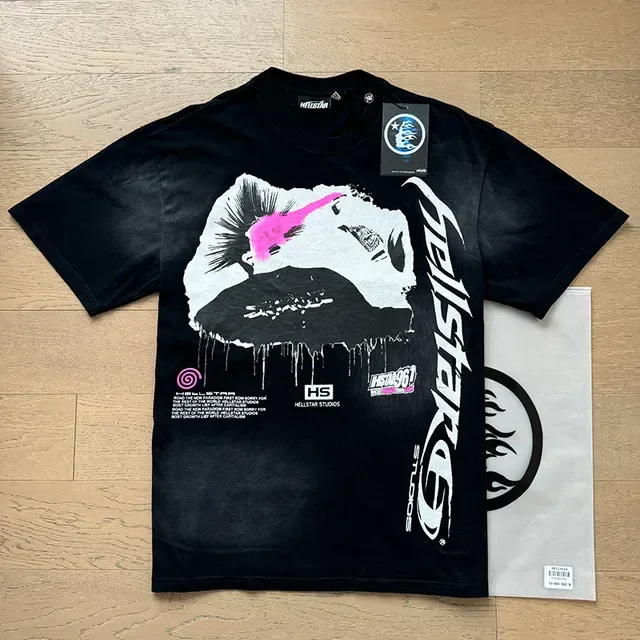 T-shirt Hellstar noir et blanc imprimé graphique effet goutte 3