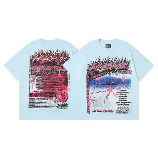 Hellstar Brainwashed World Tour 2025 Light Blue Graphic T-Shirt