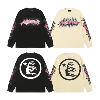 Hellstar Flame Graphic Oversized Long-Sleeve T-Shirt