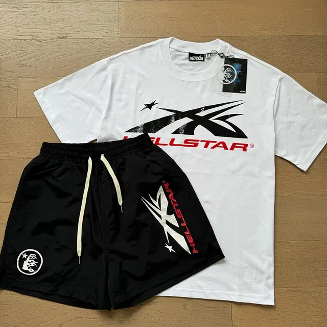 Hellstar Graphic-Print Crewneck T-Shirt and Drawstring Shorts Casual Set 3