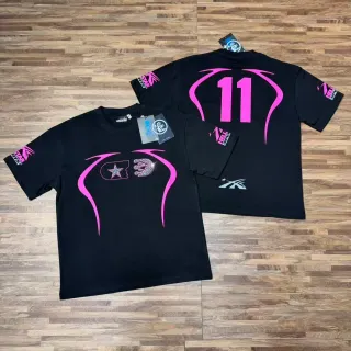 Hellstar Graphic Print Pink Swoosh T-Shirt