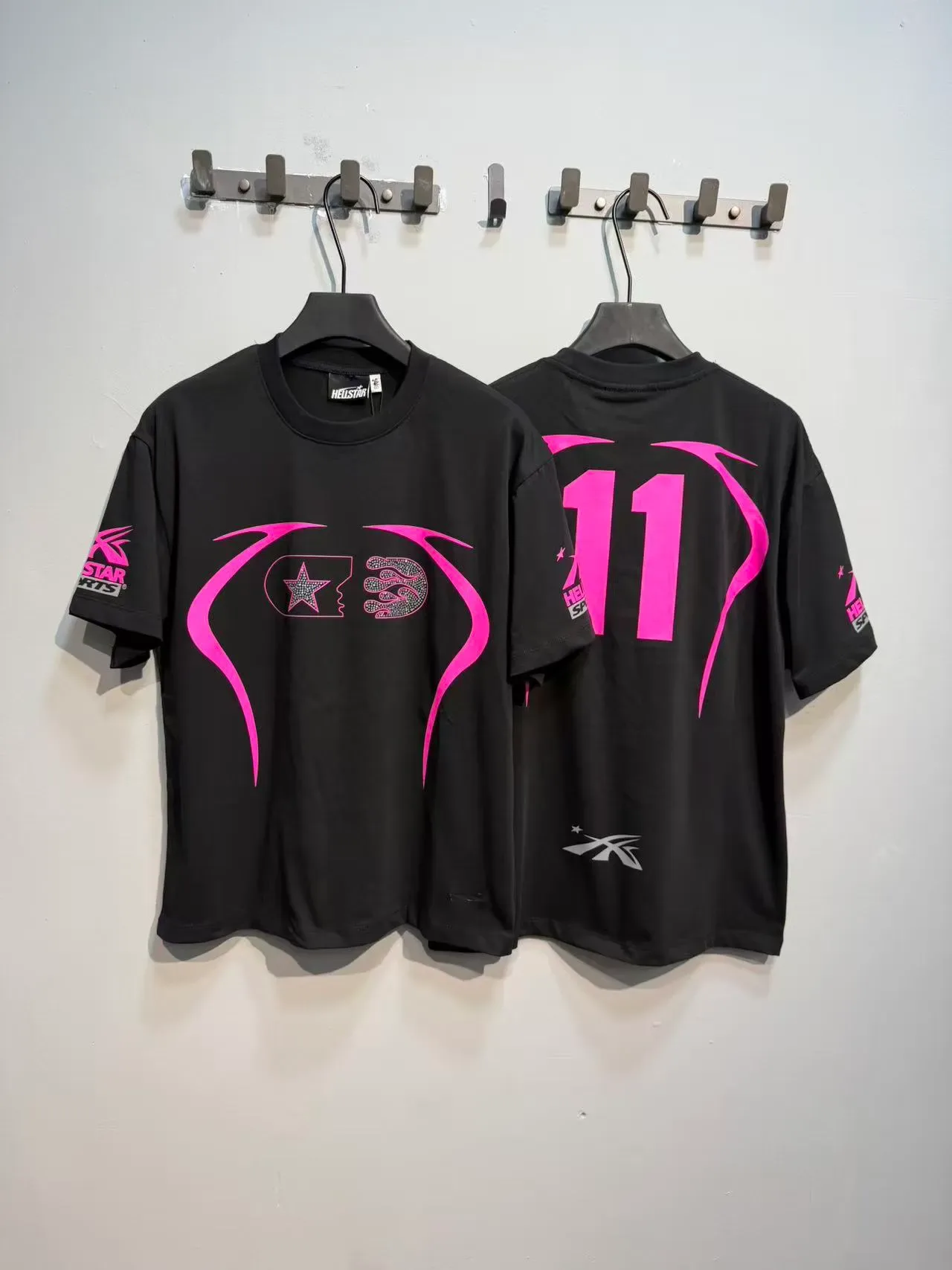 Hellstar Graphic Print Pink Swoosh T-Shirt 2