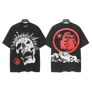 Hellstar Oversized Distressed Skull Graphic T-Shirt