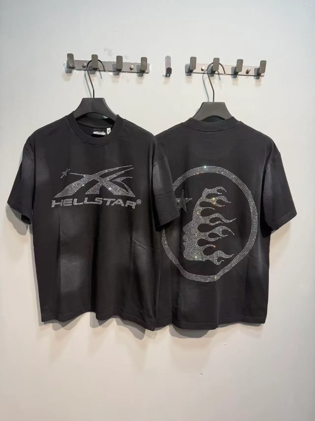 Hellstar 水钻图案宽松T恤 5
