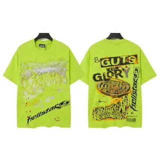 Hellstar Studios Oversized Graphic Print Lime Green T-Shirt
