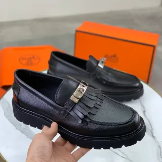 Hermès أسود فضي جلد متموج مع حبل فرنجة وتاسيل مكاسين