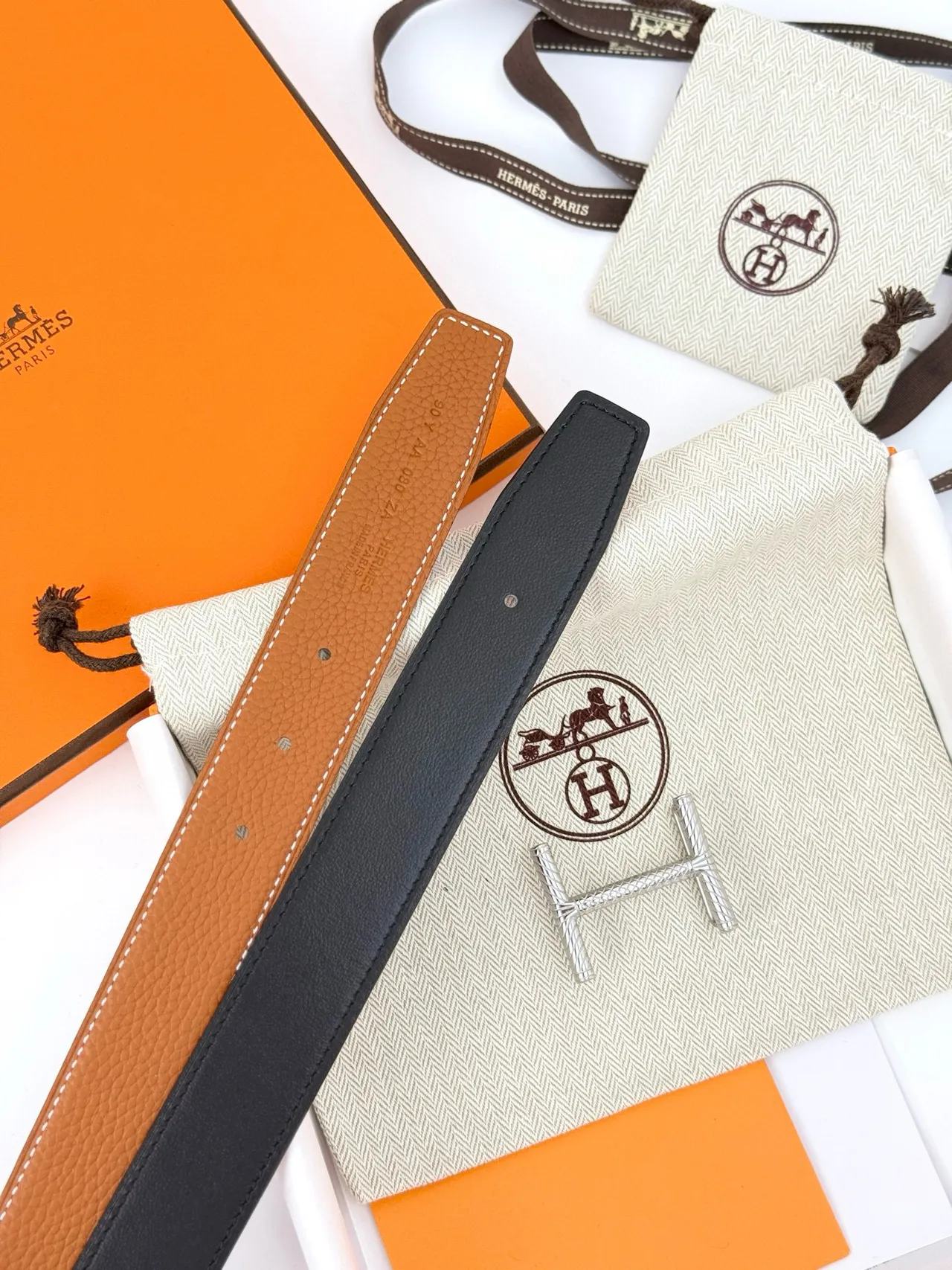Hermès Constance Belt Marron Or Grainée Tordue H-Buckle Ceinture en Cuir 9