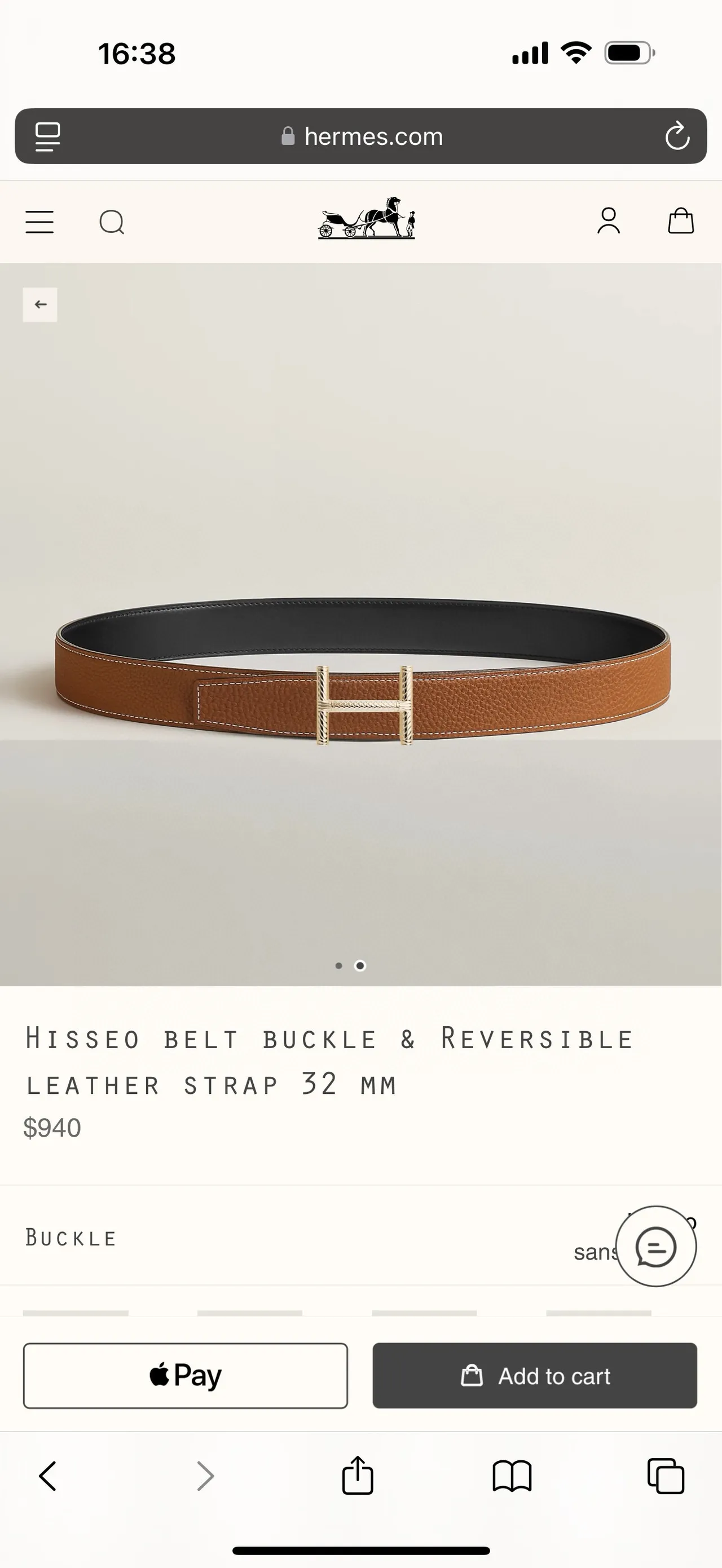 Hermès Constance Belt Marron Or Grainée Tordue H-Buckle Ceinture en Cuir 19