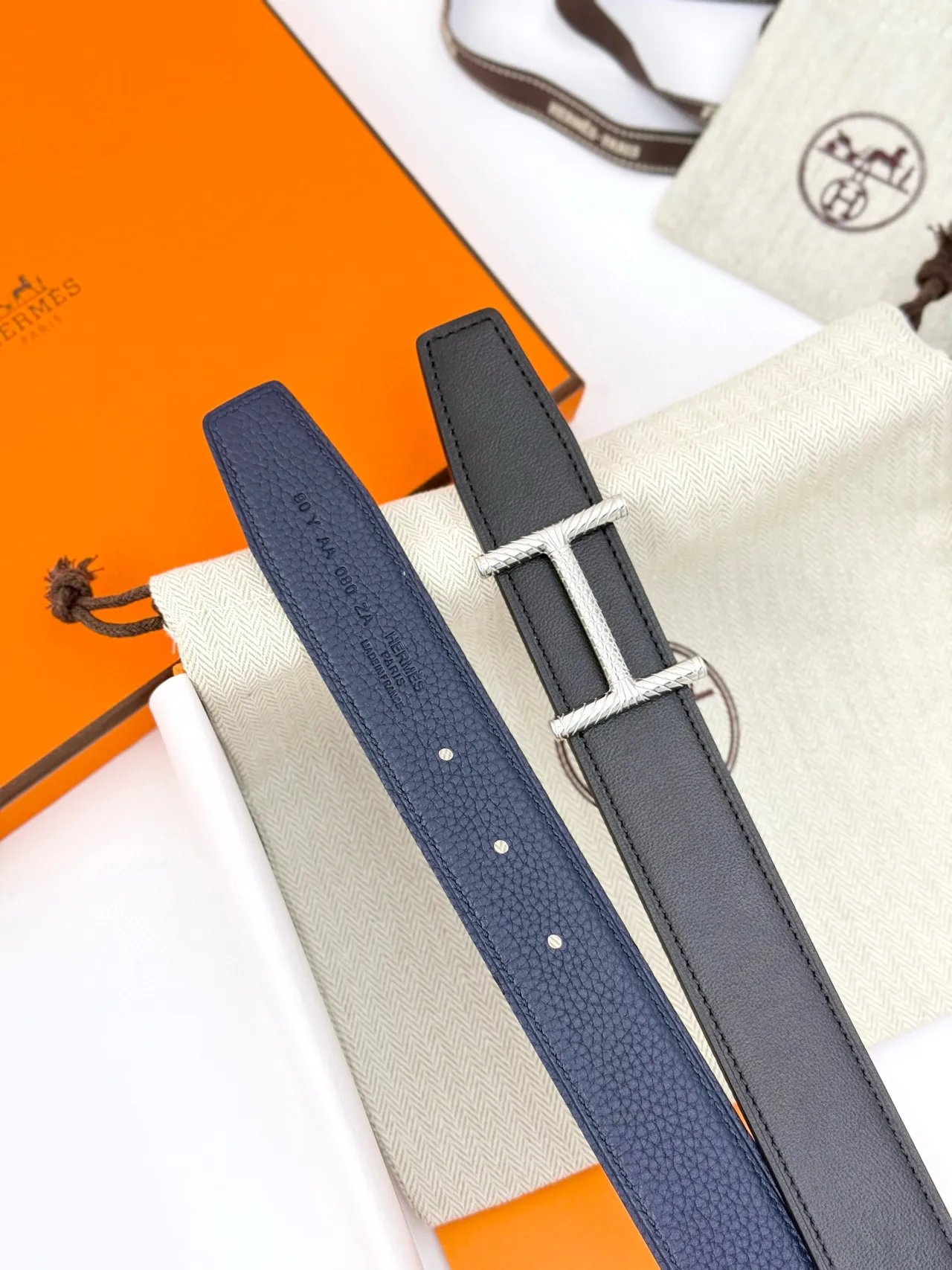 Hermès Constance Belt Marron Or Grainée Tordue H-Buckle Ceinture en Cuir 20
