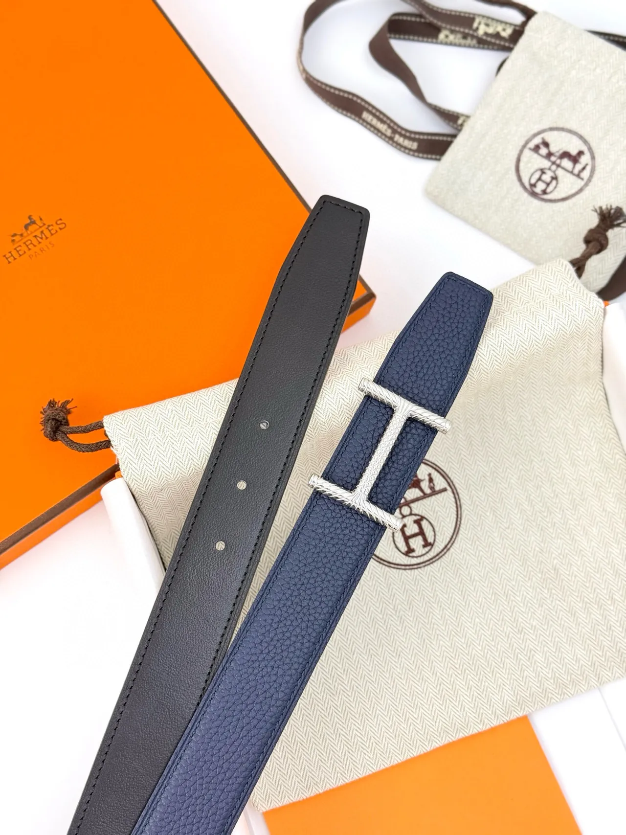 Hermès Constance Belt Marron Or Grainée Tordue H-Buckle Ceinture en Cuir 21