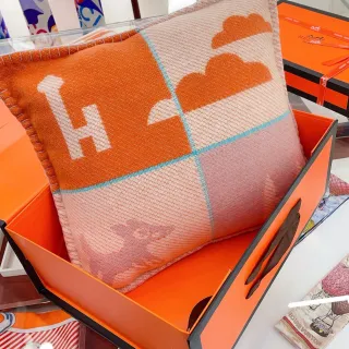 Hermès H De Laranja Rosa Tecido Textil Borda Acolchoada Cachecol