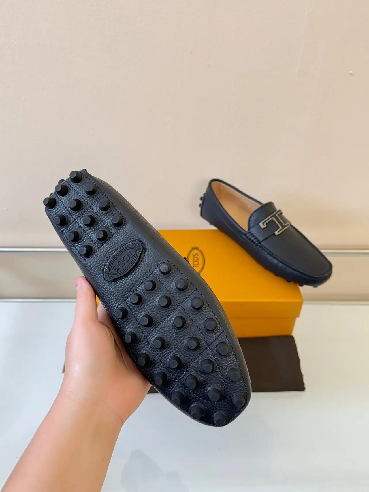 Hermès H Loafer أحذية موسين جلد أسود مقعر 5