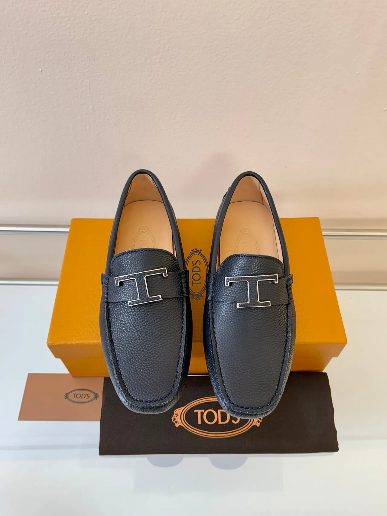 Hermès H Loafer أحذية موسين جلد أسود مقعر 6
